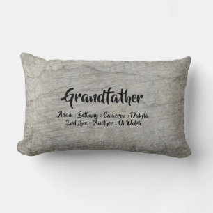 Coussin Rectangle Modifier Ajouter des noms Grand-Père Grands-enfan
