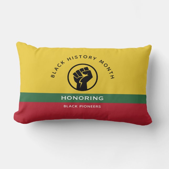 Coussin Rectangle Mois de l'histoire noire Texte courbe afro-américa (Recto)