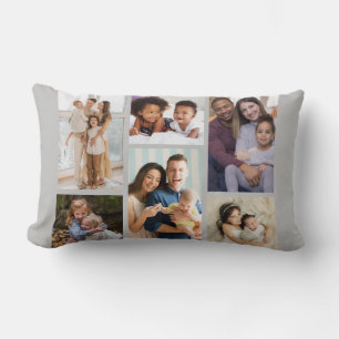Coussin Rectangle Moments en vedette : Personnalisable 6 Photo Colla