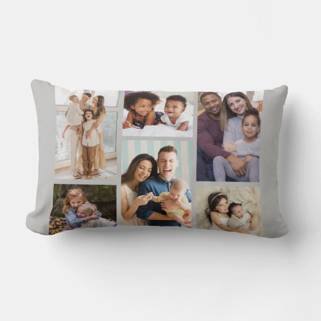 Coussin Rectangle Moments en vedette : Personnalisable 6 Photo Colla (Recto)
