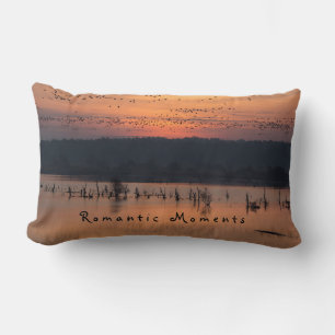 Coussin Rectangle Moments romantiques Oiseaux au lever du soleil pho