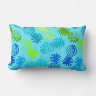 Coussin Rectangle Momona Hawaïen Tropical Ananas Réversible