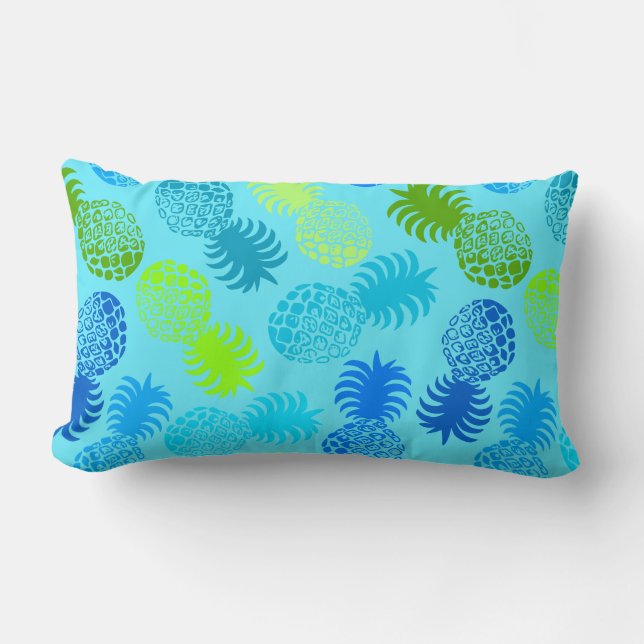Coussin Rectangle Momona Hawaïen Tropical Ananas Réversible (Recto)