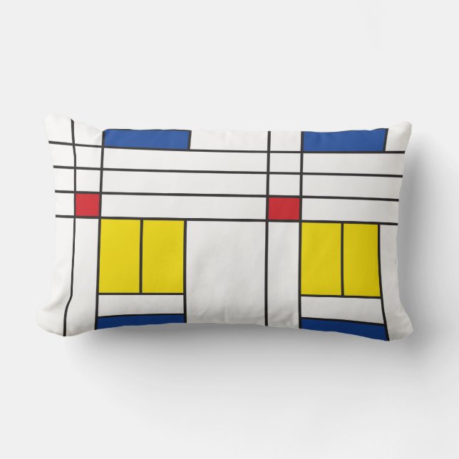 Coussin Rectangle Mondrian II Minimum De Stijl Modern Art Design (Recto)