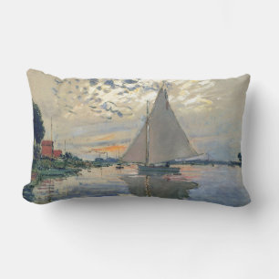 Coussin Rectangle Monet Sailboat Français Impressionnisme Art classi