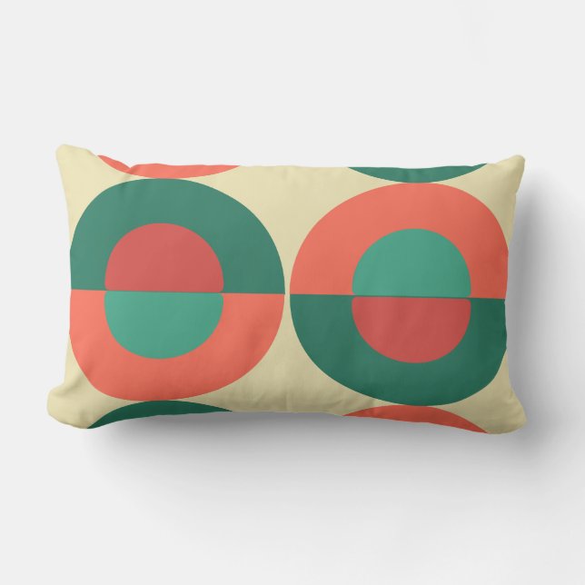Coussin Rectangle Monnaie De Corail Moderne Du Milieu Du Siècle (Recto)
