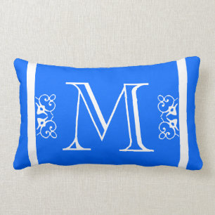 Coussin Rectangle MONOGRAM ciel clair solide Couleur bleue personnal