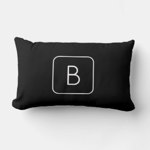 Coussin Rectangle Monogram de Styled   White & Black