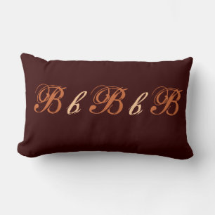 Coussin Rectangle Monogramme B multiple en Brown et beige