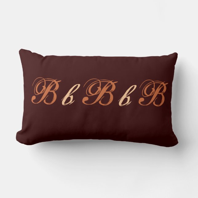 Coussin Rectangle Monogramme B multiple en Brown et beige (Recto)