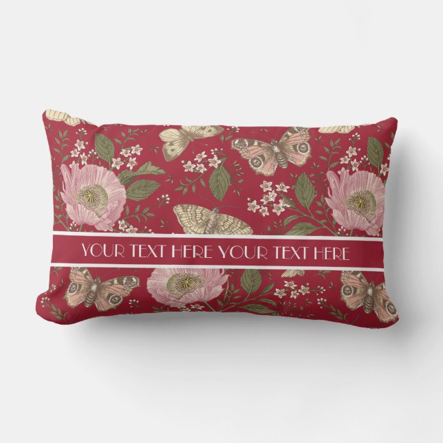Coussin Rectangle Monogramme botanique Fleur sauvage moderne et tend (Recto)