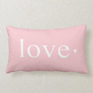 Coussin Rectangle Monogramme de coeur d'amour rose