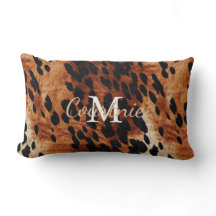 Monogramme de cuir de vache marron
