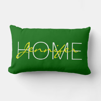 Coussin Rectangle monogramme de la maison couleur vert foncé