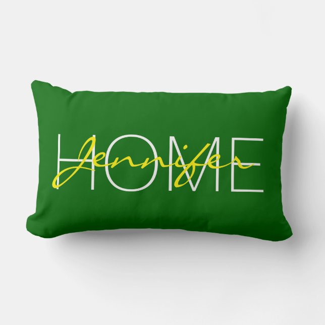 Coussin Rectangle monogramme de la maison couleur vert foncé (Recto)