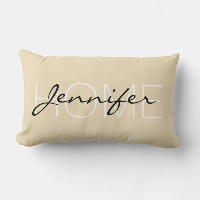 Coussin Rectangle monogramme de la maison de couleur blanche holland (Recto)