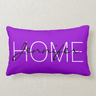 Coussin Rectangle monogramme de la maison de couleur violet foncé