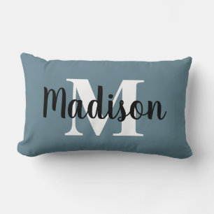 Coussin Rectangle Monogramme de nom de couleur modifiable personnali