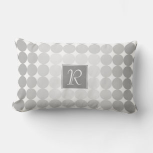 Coussin Rectangle Monogramme des cercles gris modernes