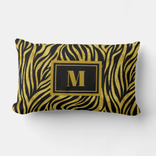 Coussin Rectangle Monogramme d'impression Zebra