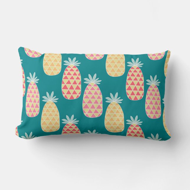 Coussin Rectangle Monogramme du motif | de griffonnage d'ananas (Recto)