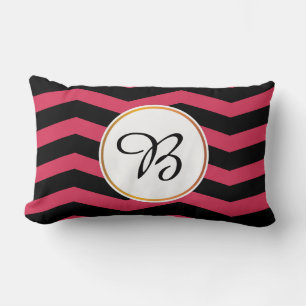 Coussin Rectangle monogramme et chevron