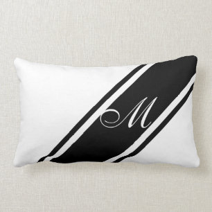 Coussin Rectangle Monogramme et rayures
