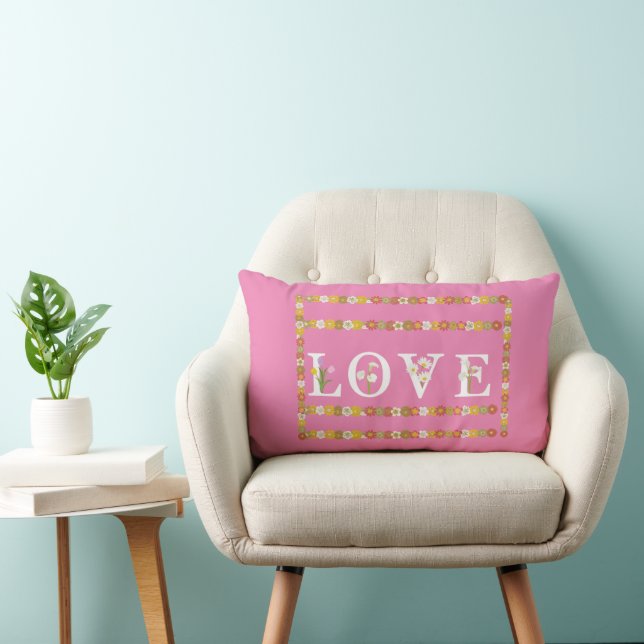 Coussin Rectangle  Monogramme Fleur de Daisy Amour   (Chaise)