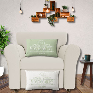 Coussin Rectangle Monogramme Fractionné Monogramme de Nom de Famille