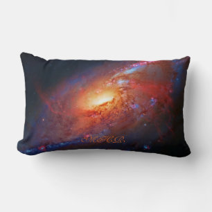 Coussin Rectangle Monogramme, M106 Galaxie Spirale, Canes Venatici
