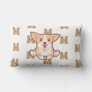 Coussin Rectangle Monogramme motif Corgi