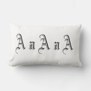 Coussin Rectangle Monogramme multiple en noir et blanc