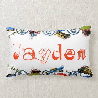 Coussin Rectangle Monogramme nommé personnalisé pour Jayden/garçons