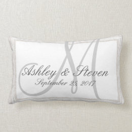 Coussin Rectangle Monogramme personnalisé de lin rustique