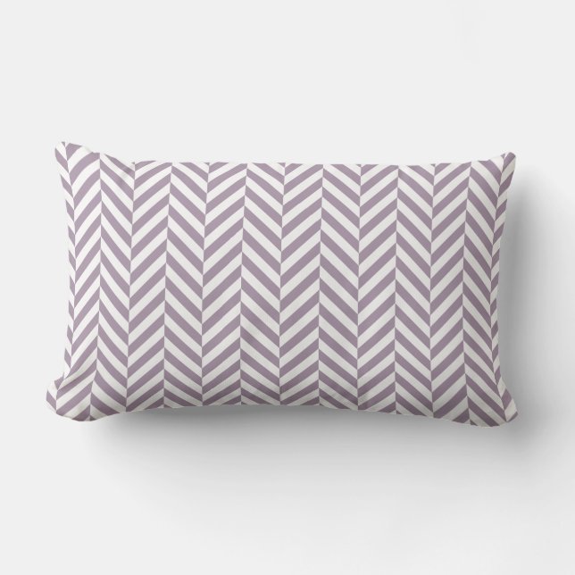 Coussin Rectangle Monogramme personnalisé Motif de Herringbone pourp (Recto)