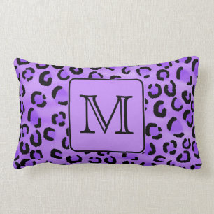 Coussin Rectangle Monogramme pourpre de coutume d'empreinte de