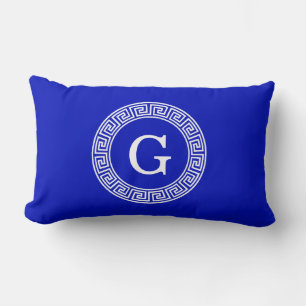 Coussin Rectangle Monogramme principal grec d'initiale de cadre de