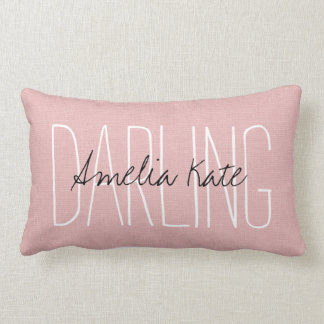 Coussin Rectangle Monogramme rose rose rustique