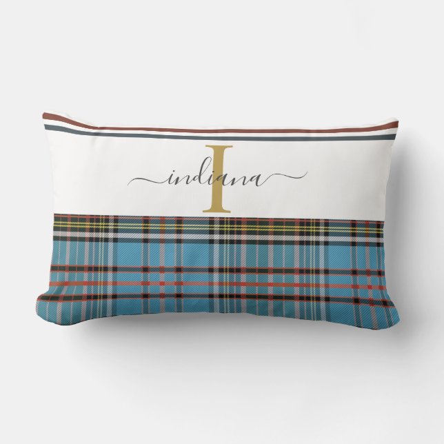 Coussin Rectangle Monogramme rustique plaid Clan Anderson Tartan (Recto)