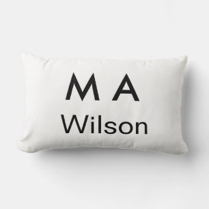 Coussin Rectangle Monogramme simple ajoutez votre lettre de nom homm