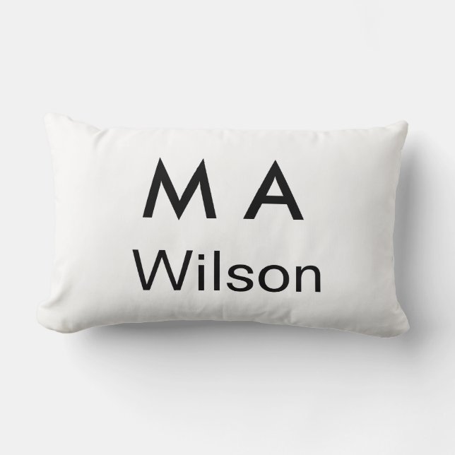 Coussin Rectangle Monogramme simple ajoutez votre lettre de nom homm (Recto)