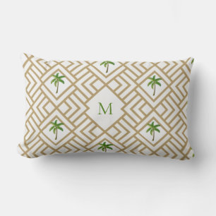 Coussin Rectangle Monogramme Tropical Palm Tree