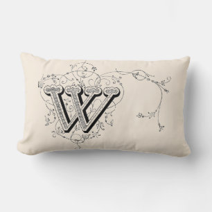 Coussin Rectangle Monogramme vintage 'W'