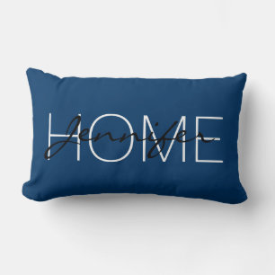 Coussin Rectangle Monographie de maison couleur bleu nuit foncé