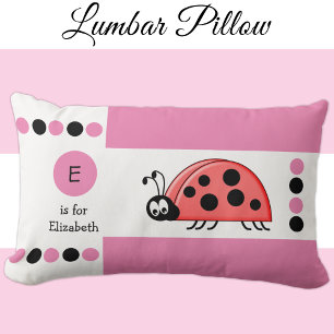 Coussin Rectangle Monographie personnalisée pour enfants en coccinel