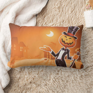 Coussin Rectangle Monsieur Jack O Lantern Lombaire Halloween Vintage