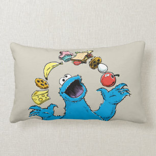 Coussin Rectangle Monstre des cookies vintage jonglant