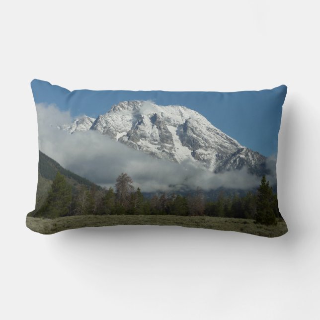 Coussin Rectangle Mont Moran et nuages à Grand Teton (Recto)