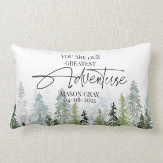 Coussin Rectangle Montagne, forêt, Aventure, Décor de pépinière Jete