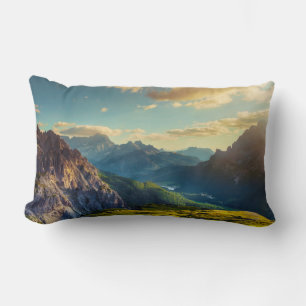 Coussin Rectangle Montagnes et Vallée au coucher du soleil